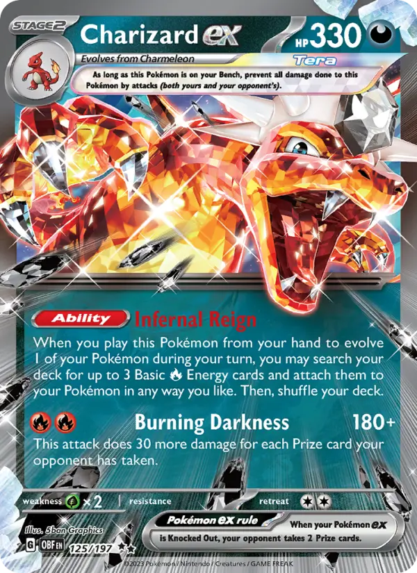 Charizard ex, Obsidian Flames 125 — publisher reference scan, not a photo of this copy